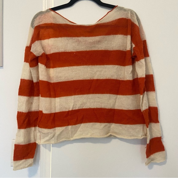 Burberry Orange and White Stripe Sweater - Picture 6 of 6